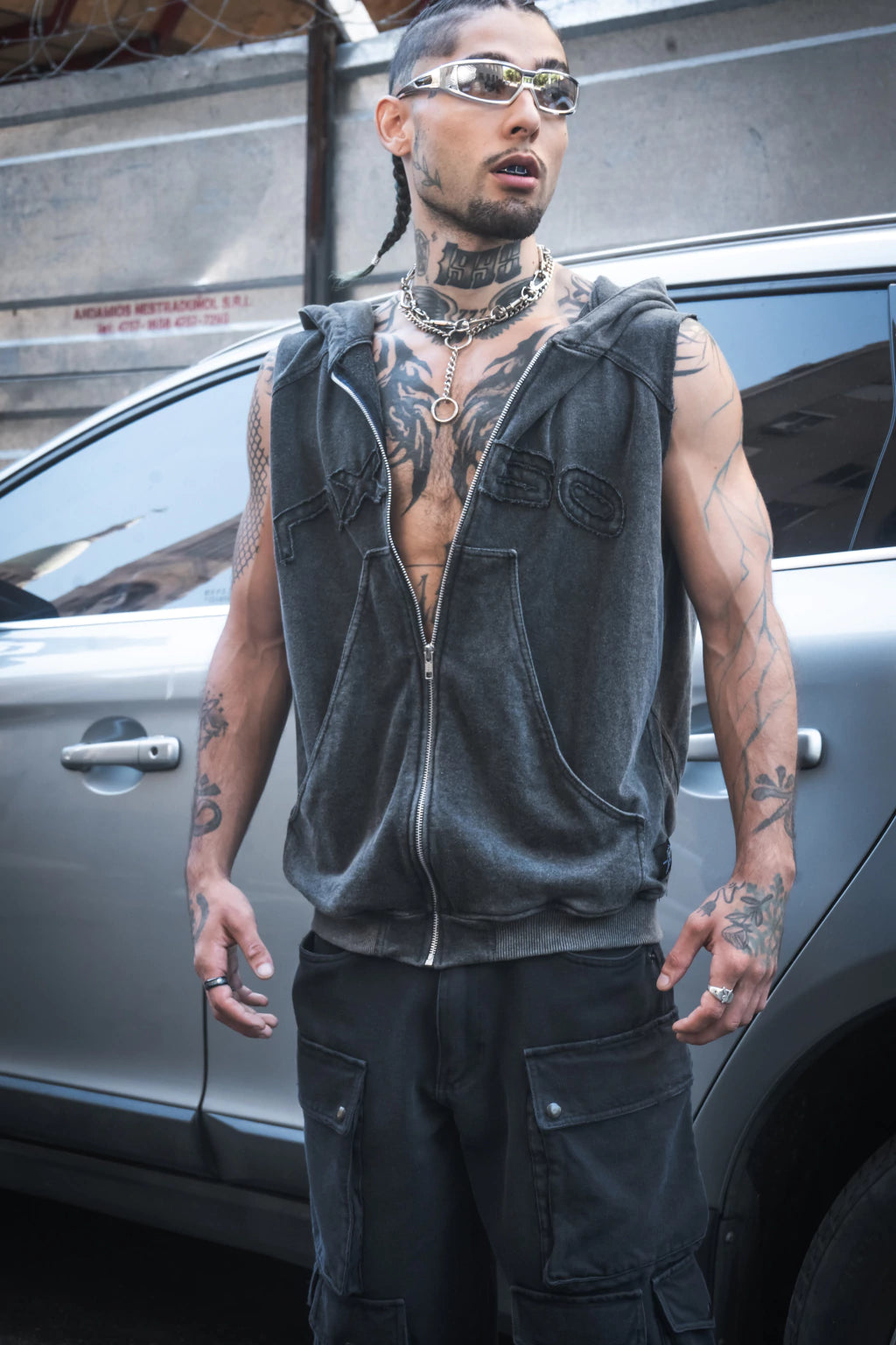 Logo Washed Vest Grey