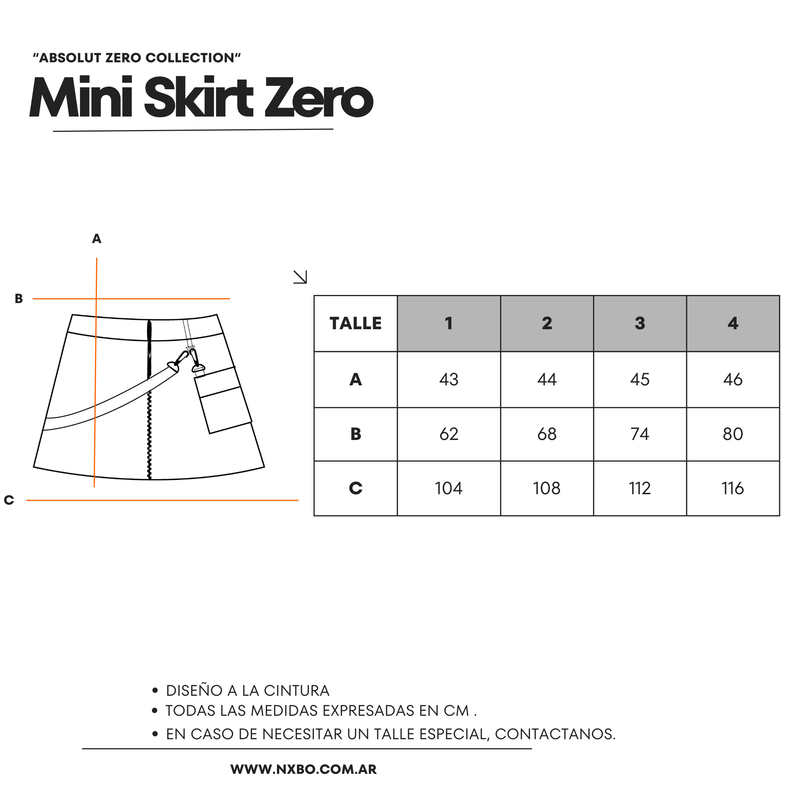 Guía de talles Mini Skirt [Zero]