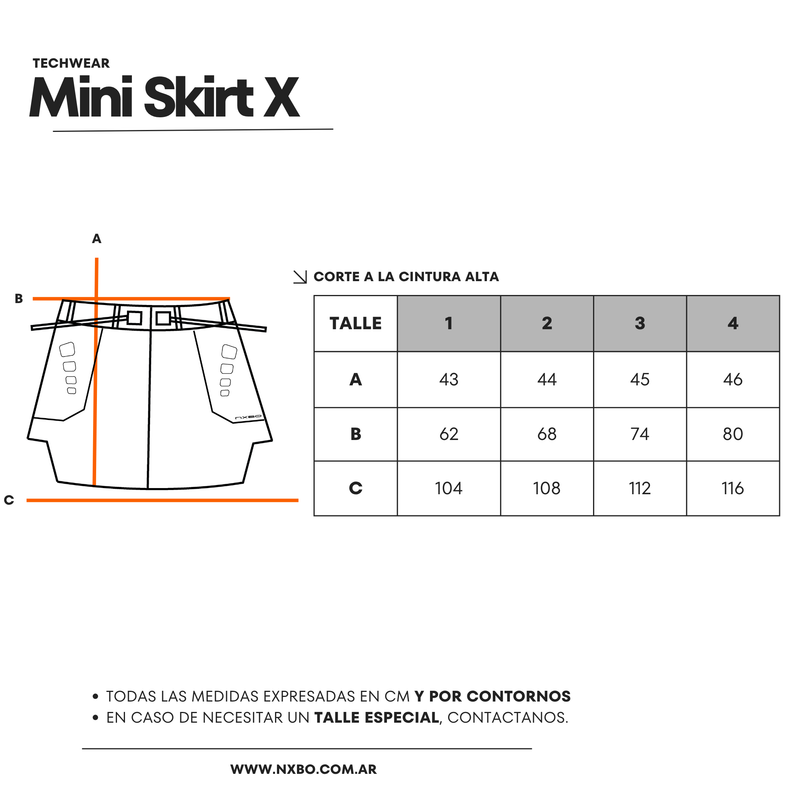 Guía de talles Mini Skirt [X]
