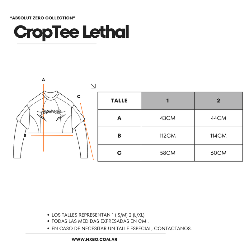 Guía de talles Crop Tee [Lethal]