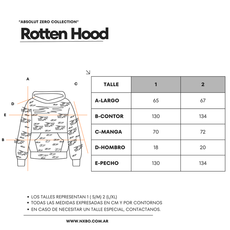 Guía de talles Hoodie [Rotten]