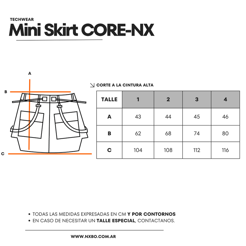 Guía de talles Mini Skirt [CORE-NX]