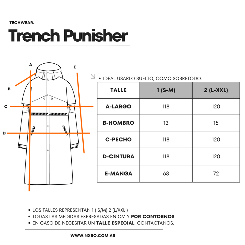 Guía de talles Trench [Punisher]