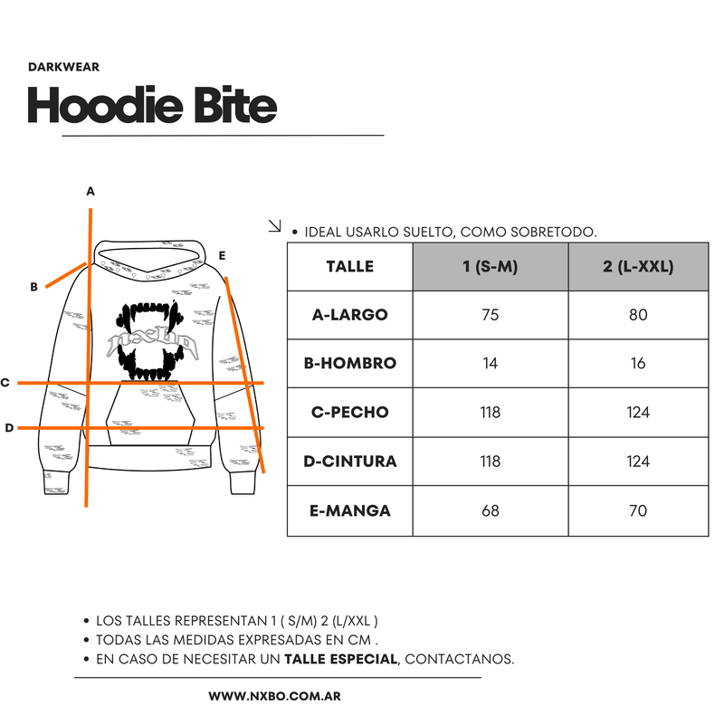 Guía de talles Hoodie [Bite]