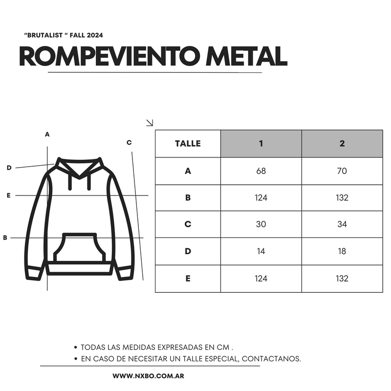 Guía de talles WaterProof [2.0]