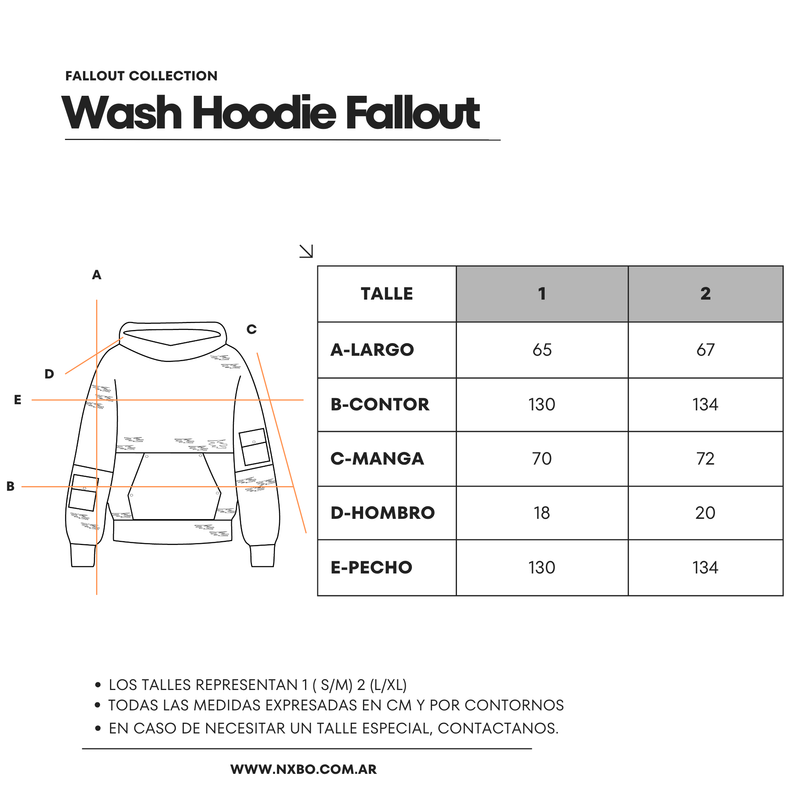 Guía de talles Hoodie [Fallout]