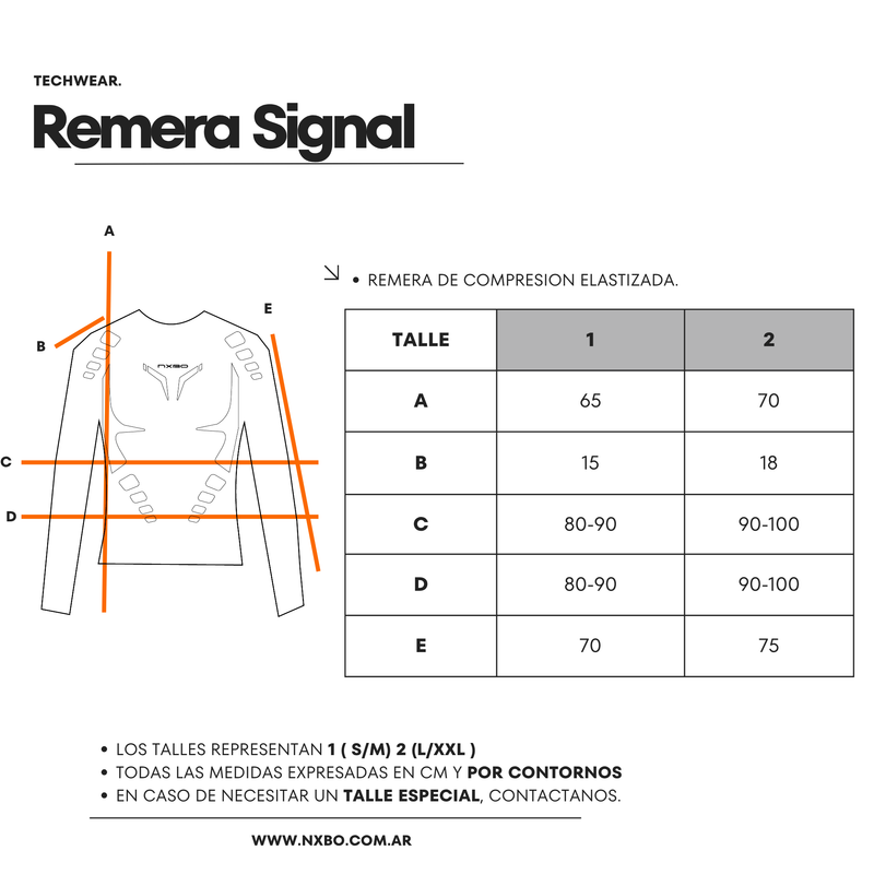 Guía de talles Remera Compresión [SIGNAL]
