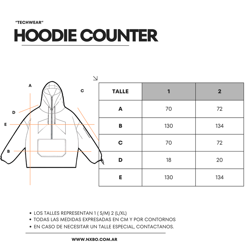 Guía de talles Hoodie [Counter]