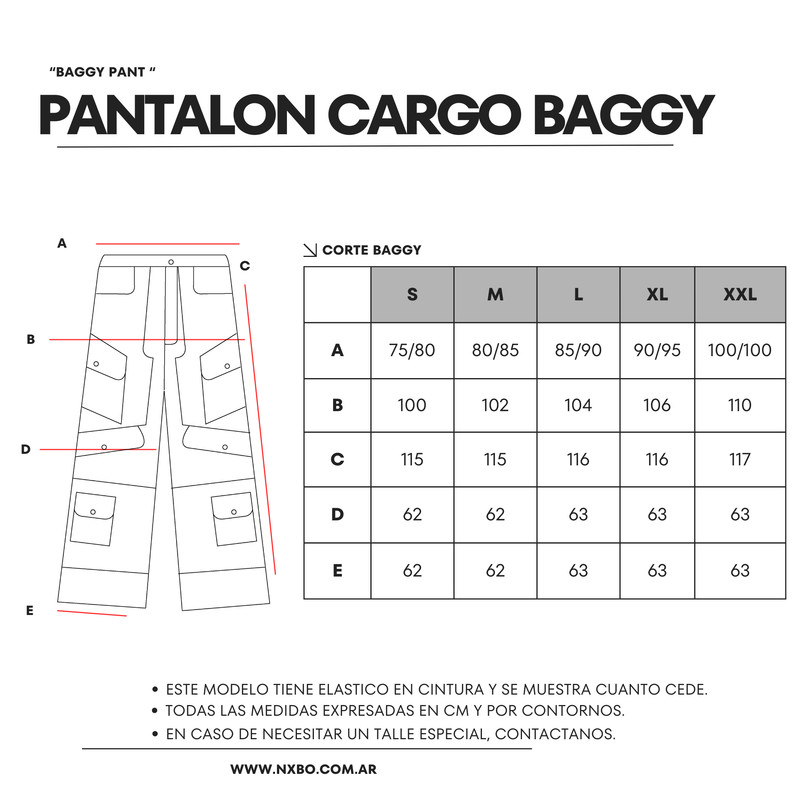 Guía de talles Pantalón Baggy [Oxid]
