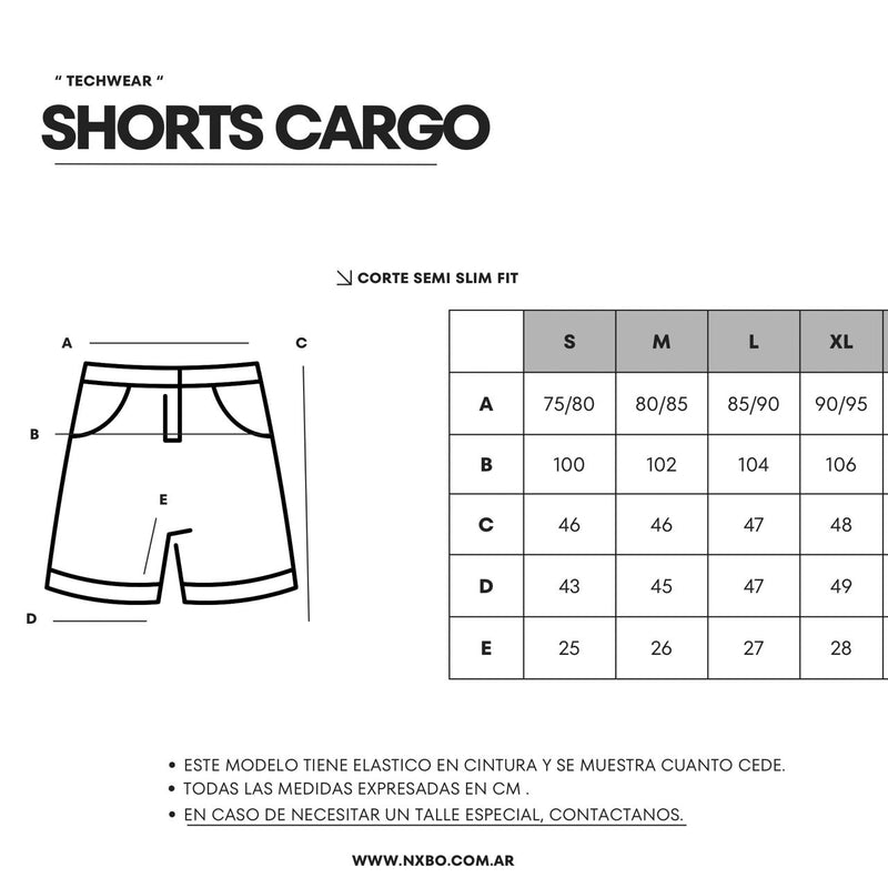 Guía de talles Short Cargo [9MM]