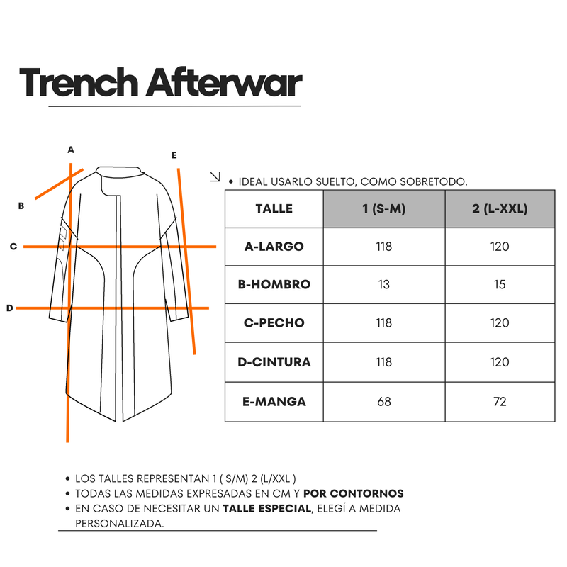 Guía de talles Trench [ Afterwar ]