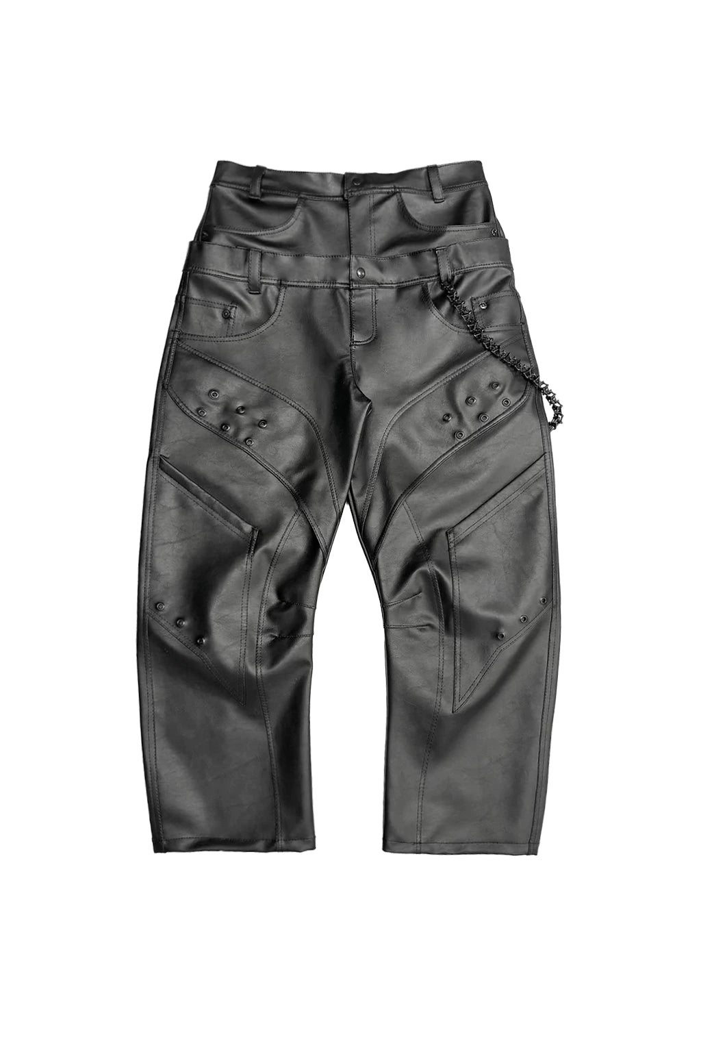 Double waist Leather Pant