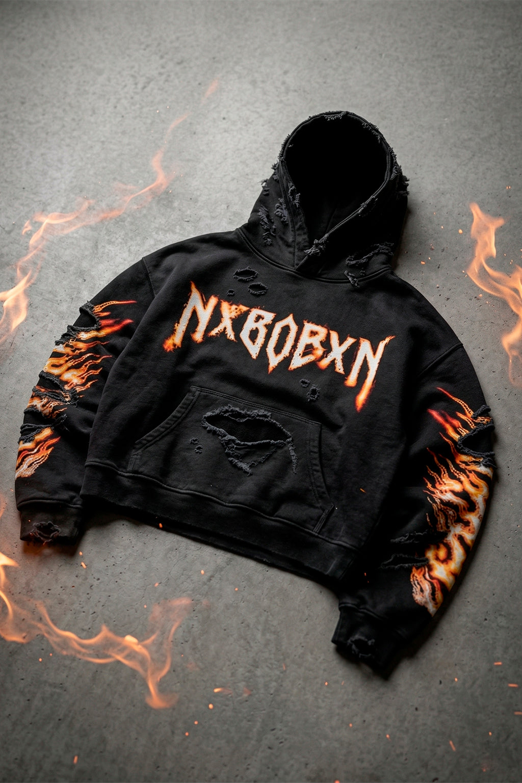 Flame Destroyed Hoodie