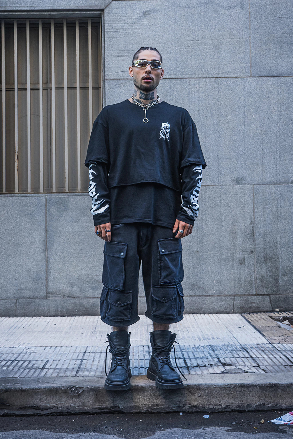 Layed Sleeves Emo T Shirt