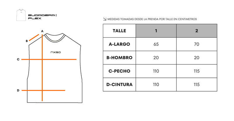 Guía de talles Sudadera [ Flex ]