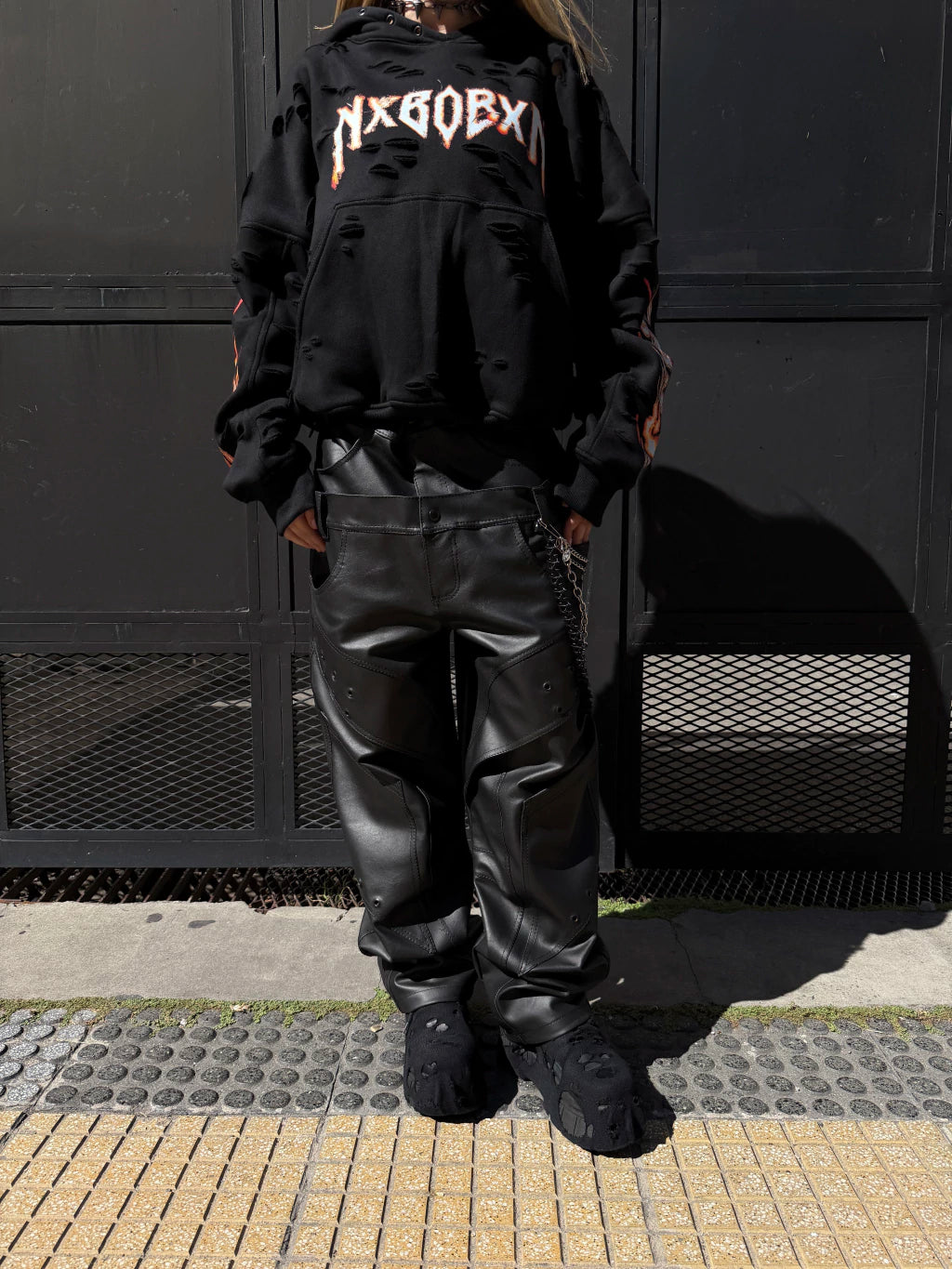 Double waist Leather Pant