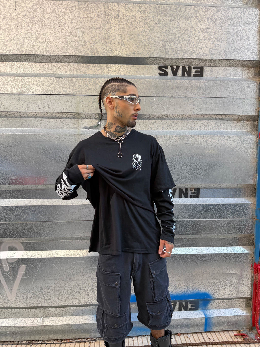 Layed Sleeves Emo T Shirt