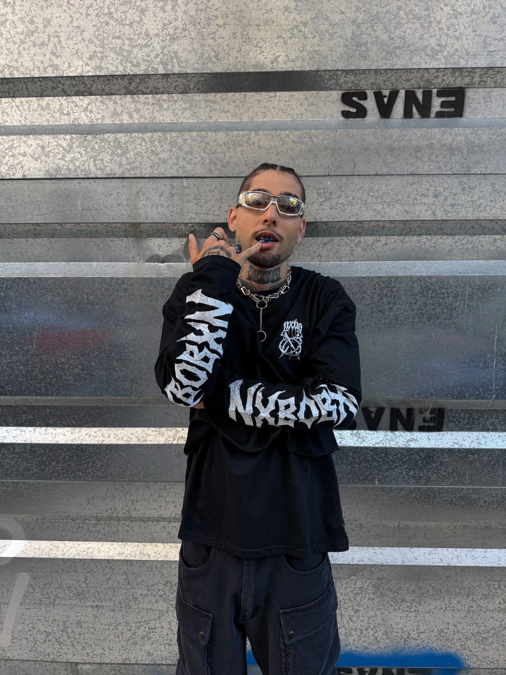 Layed Sleeves Emo T Shirt