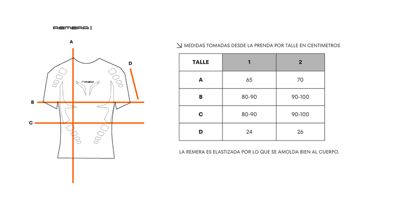 Guía de talles Remera [ Signal ] Corta